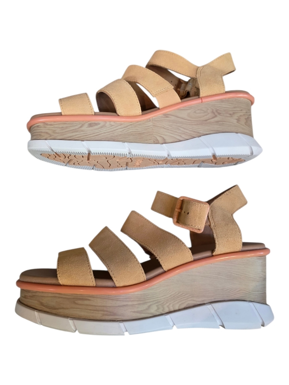 Sorel Joanie III Tan Leather Suede Sandals Wedge Size 10.5 NWOT - Picture 4 of 8